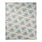 White Throw Blanket with Blue Floral Pattern